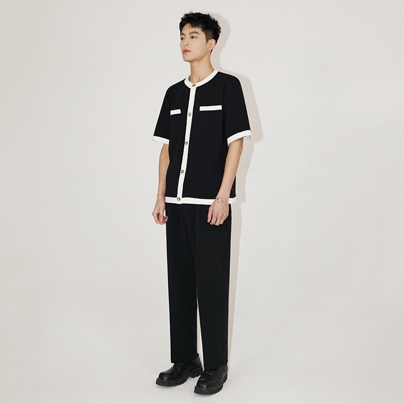 小香風開襟衫短袖T恤夏季潮流高級設計感上衣薄外套