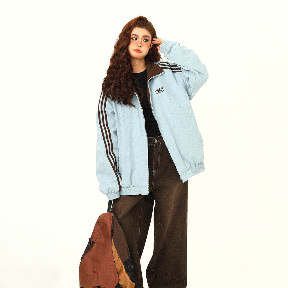 秋冬美式復古雙面穿夾克外套女美拉德潮牌氛圍感上衣外套