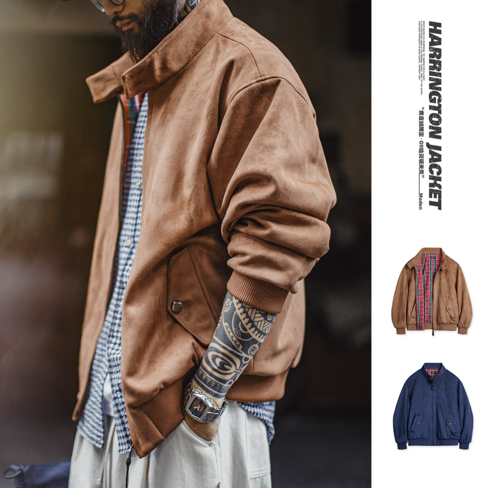 馬登工裝 美式復古麂皮絨哈靈頓G9夾克美拉德Vintage外套男秋冬