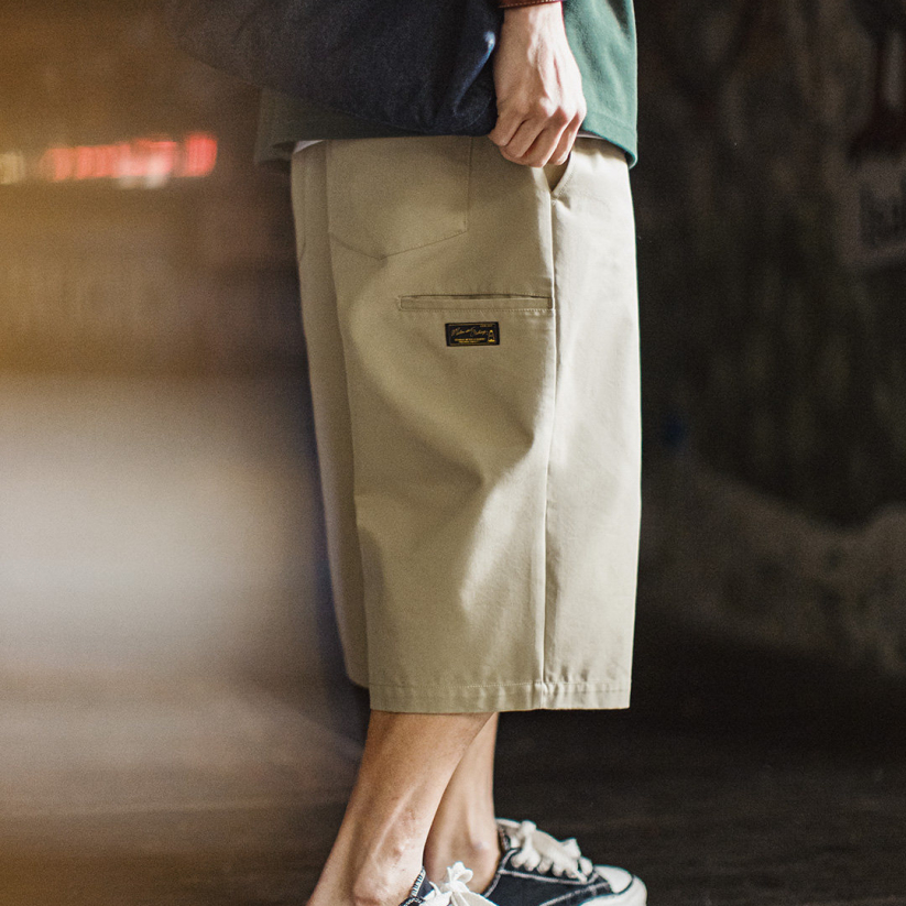 馬登工裝 美式718西裝短褲日系通勤休閒外穿寬鬆直筒六分褲男夏