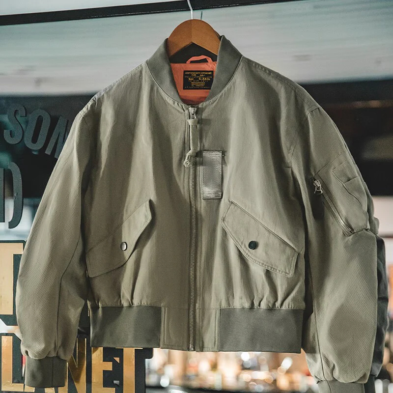 馬登女裝 美式復古MA1飛行員夾克外套Vintage純棉棒球服上衣