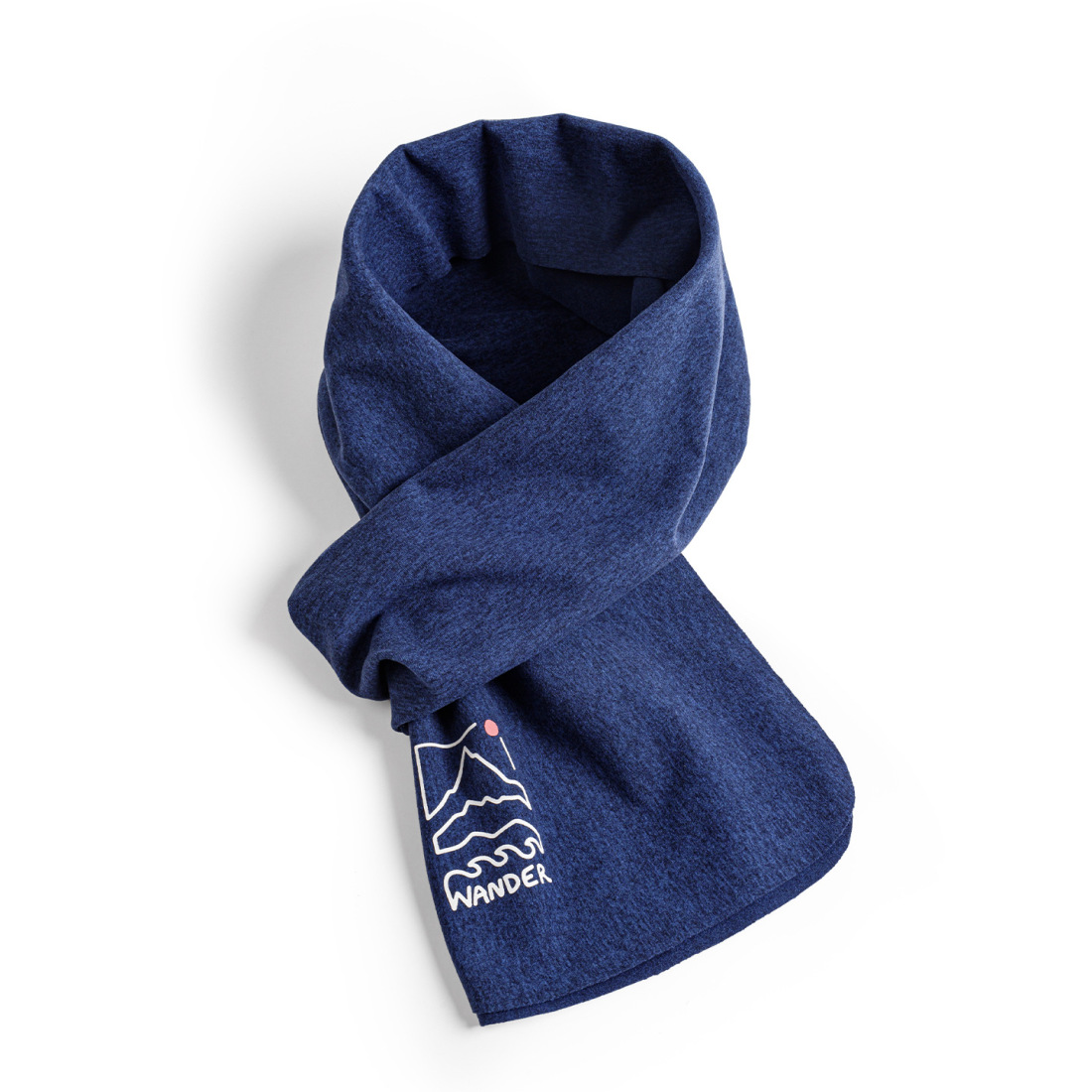 馬登工裝 美式山影藍色印花圍巾保暖長圍脖披肩百搭圍巾秋冬季