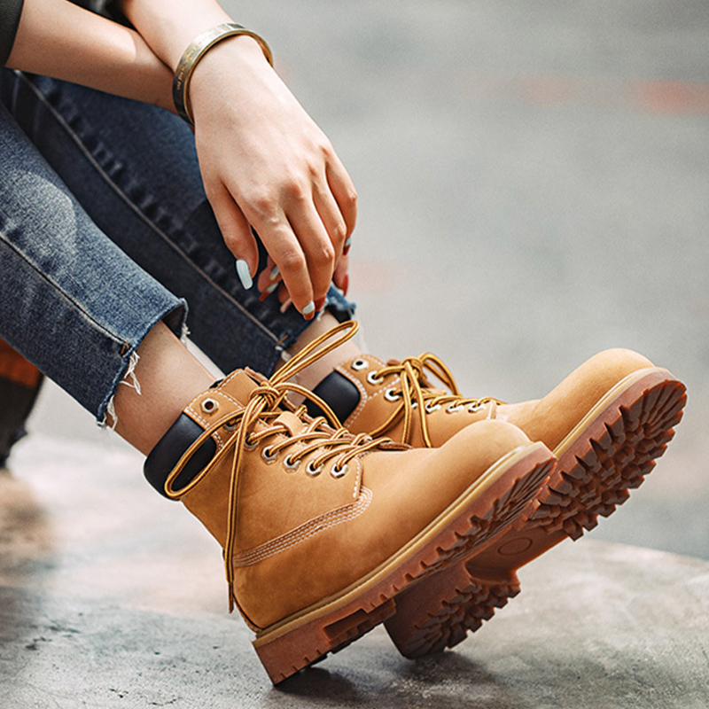 馬登男鞋 美式復古經典大黃靴潮流馬丁靴厚底工裝短靴情侶靴