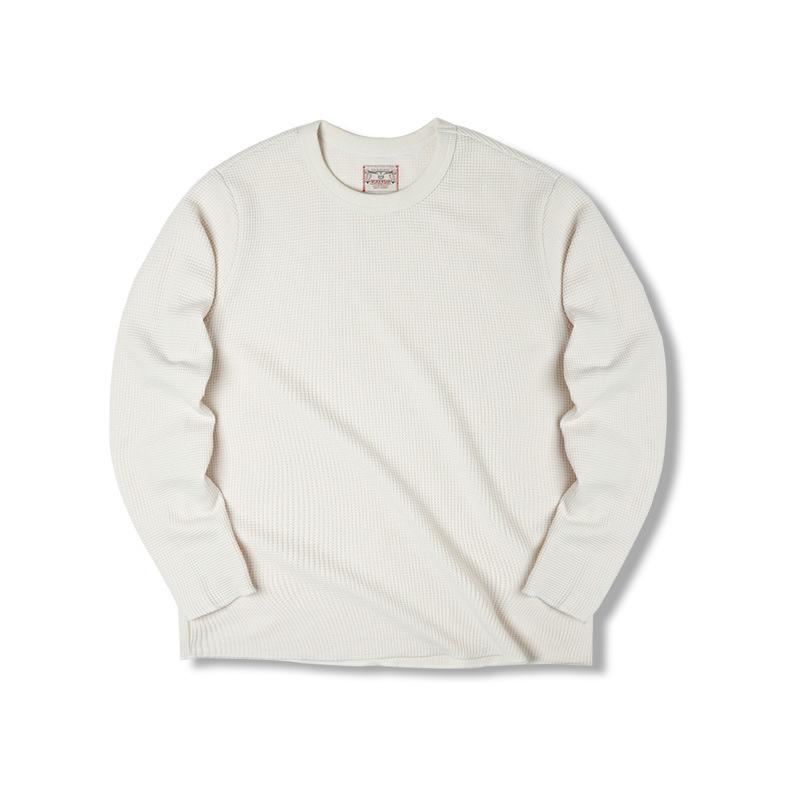 馬登工裝 300g華夫格圓領T恤衛衣三本針長袖打底衫