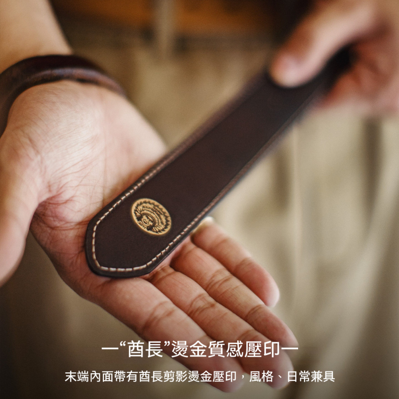 馬登工裝 美式復古酋長皮帶頭層牛皮腰帶單針扣頭真皮褲腰帶男款