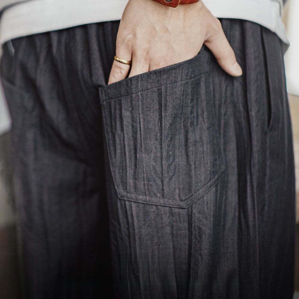 馬登工裝 美式休閒水波紋褶皺坐禪褲日系鬆弛Cityboy休閒褲男春夏