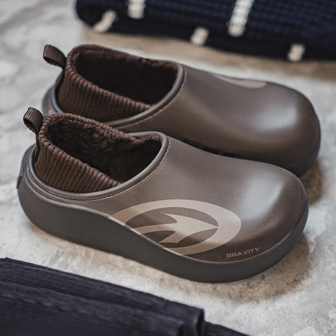 馬登男鞋 冬天一脚蹬休閒鞋加絨保暖辦公室全包跟厚底外穿男拖