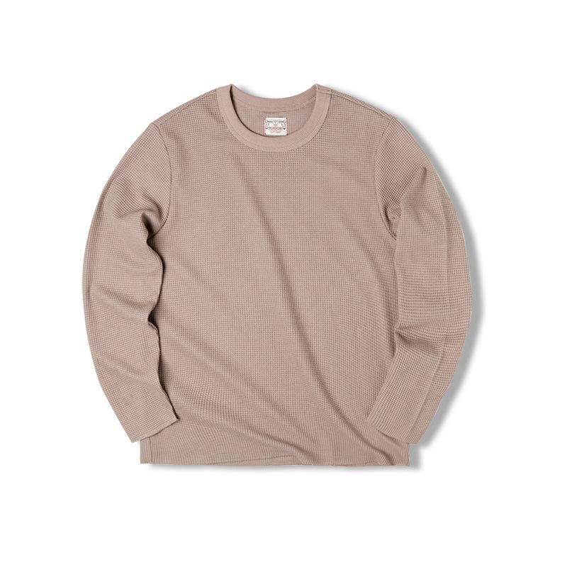 馬登工裝 300g華夫格圓領T恤衛衣三本針長袖打底衫