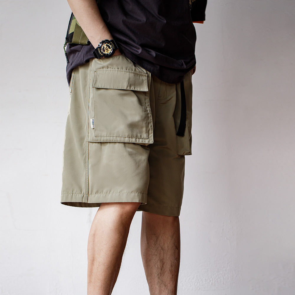 馬登工裝 山系戶外大口袋短褲寬鬆機能抗皺休閑五分褲男春夏