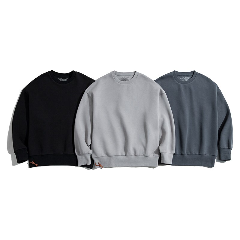 馬登工裝 復古落肩袖太空棉衛衣空氣層圓領套頭衫男潮