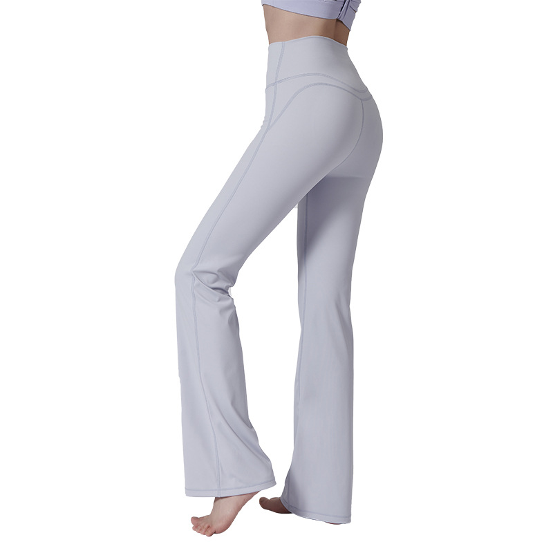 顯瘦磨毛修身闊腿健身褲高彈收腹提臀高腰瑜珈喇叭褲