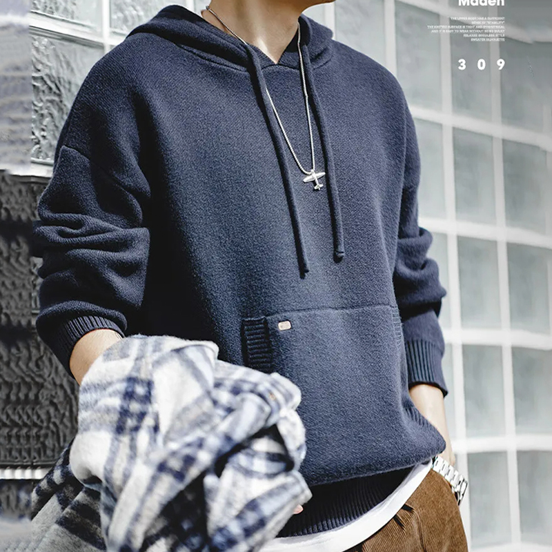 馬登工裝 美式休閒重磅連帽針織衫衛衣Cityboy套頭加厚外套