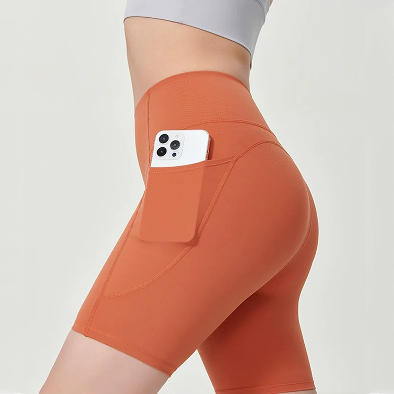 高強度塑型褲夾層網眼四分無痕收腹運動騎乘瑜珈褲