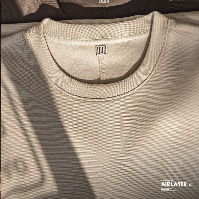 馬登工裝 美式復古珠地空氣棉T卹春夏寬鬆輪廓免燙短袖Tee男潮