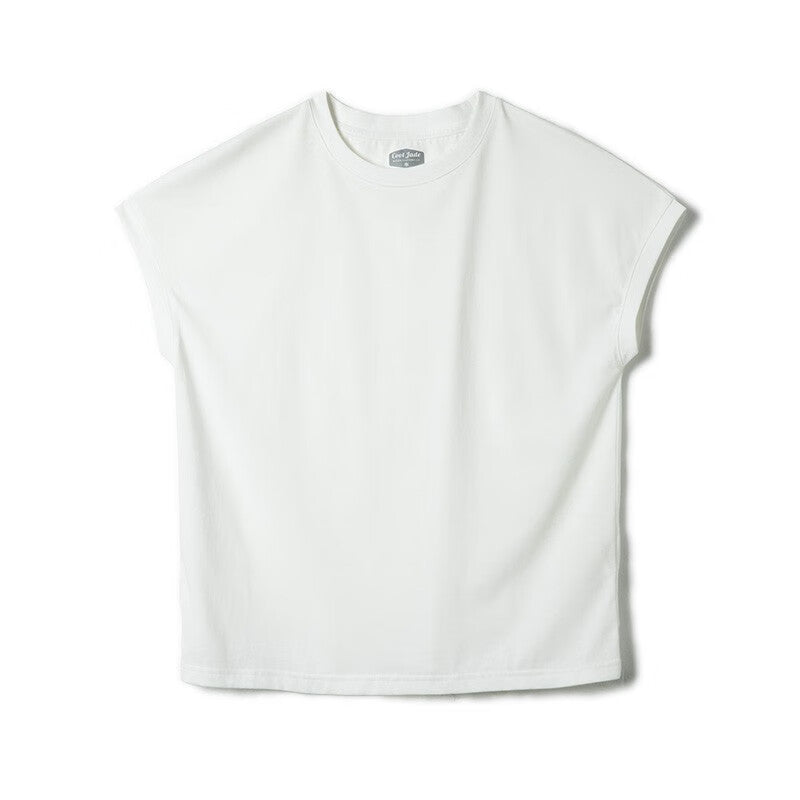 馬登女裝 冰絲凉感寬鬆圓領T恤落肩袖基礎鹽系短袖打底衫