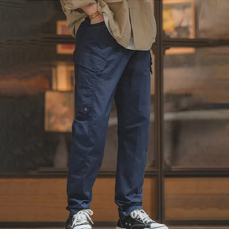 馬登工裝 美式彎刀大口袋復古戰術ARC工裝褲抽繩軍綠色束腳褲男潮