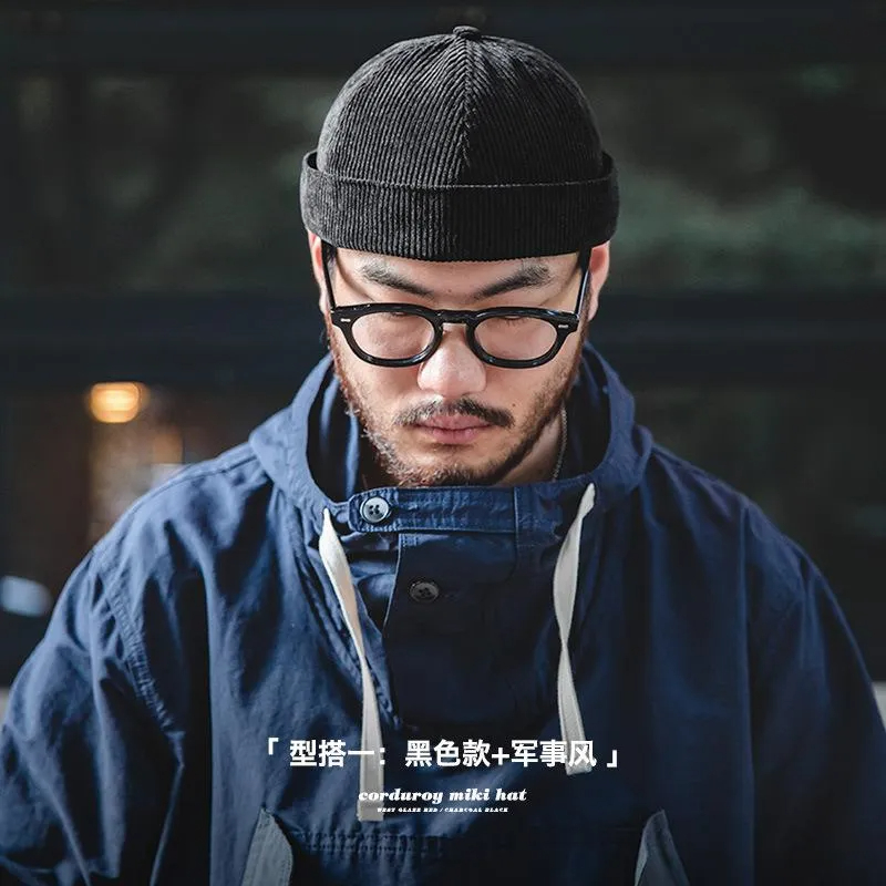 馬登工裝 復古燈芯絨Miki帽無簷水手帽男秋冬