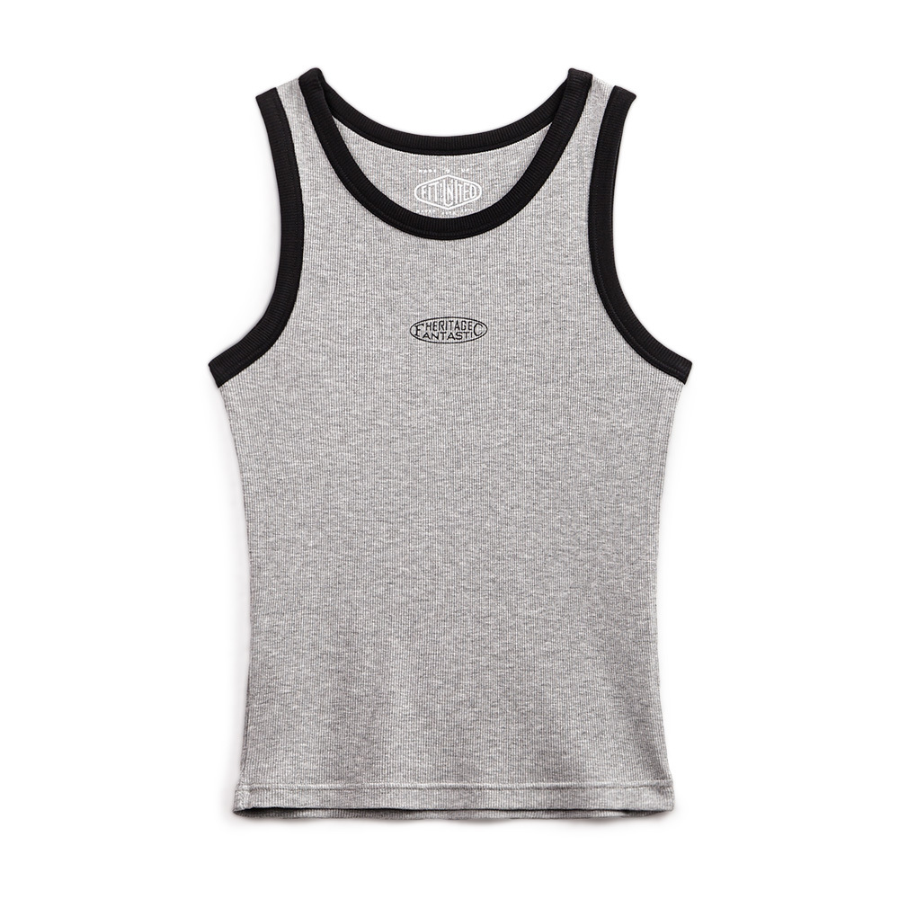 馬登女裝 字母印花工字背心緊身運動撞色吊帶打底外穿無袖上衣