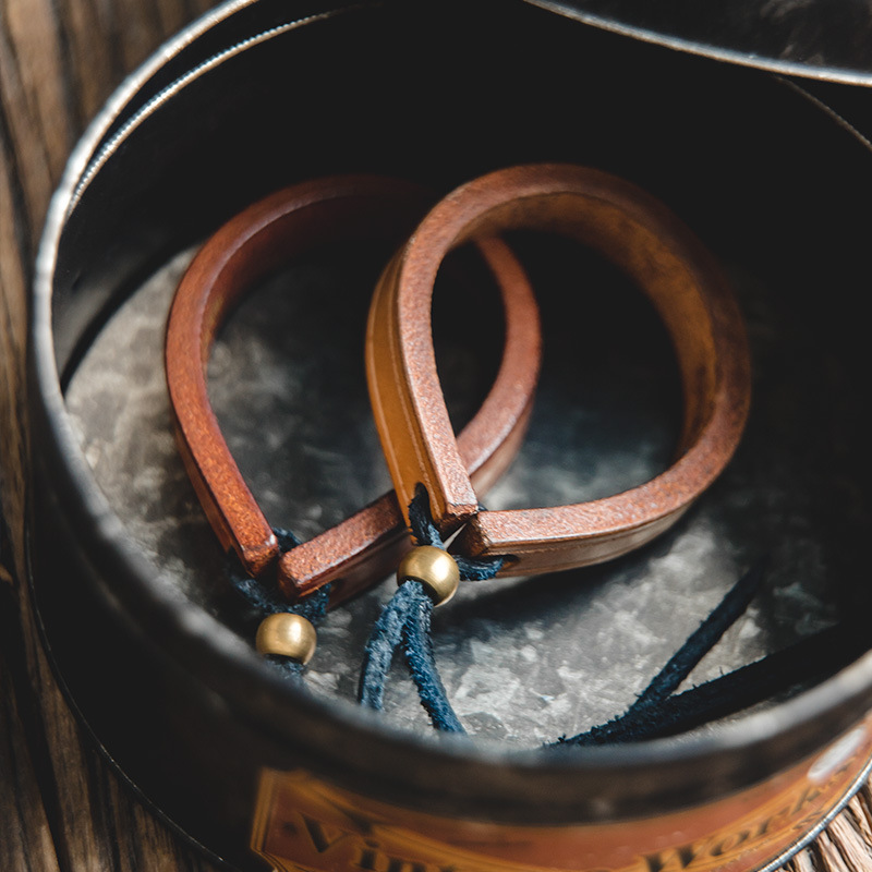 馬登工裝 復古一生之環植鞣皮手環手鐲阿美咔嘰首飾配飾男女