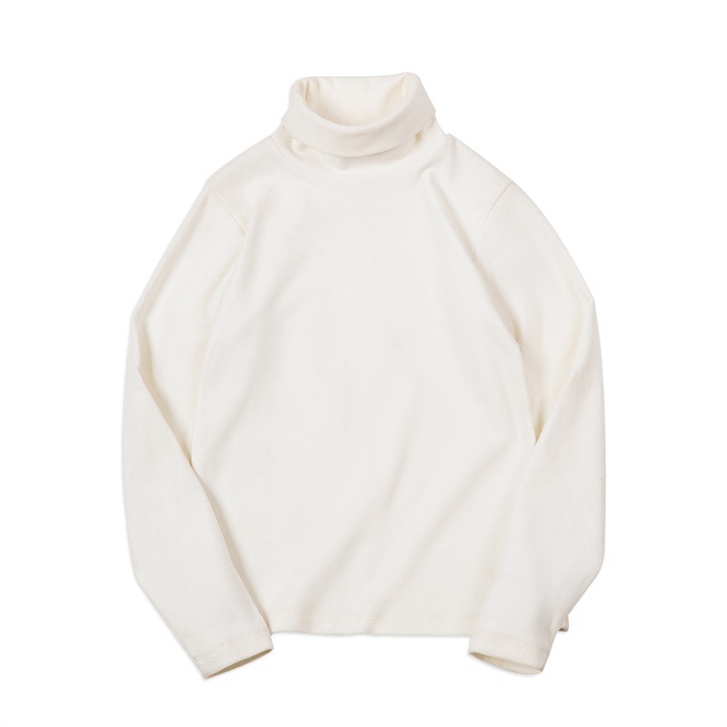 馬登女裝 緊身半高領打底衫仿德絨內搭上衣修身針織長袖T恤秋冬女