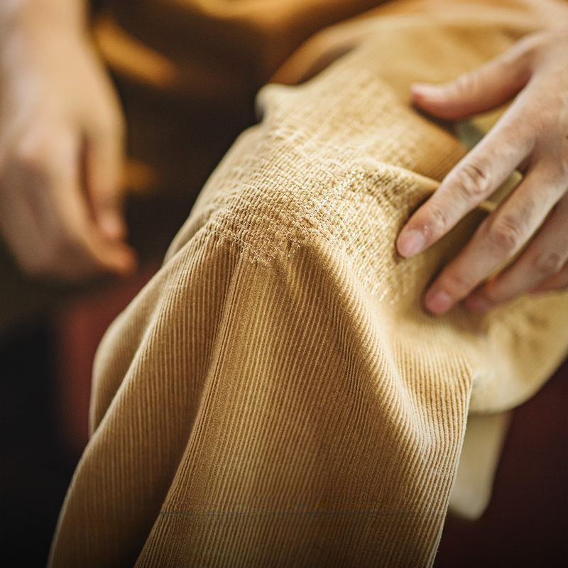 馬登工裝 美式復古燈芯絨補丁休閒褲vintage寬鬆闊腿直筒褲男秋冬