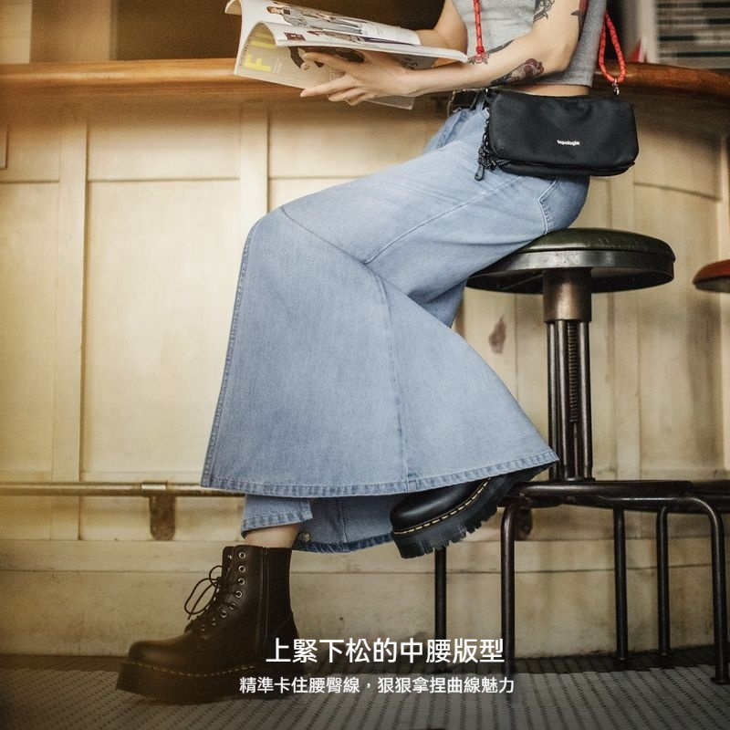 馬登女裝 水洗藍色做舊復古牛仔長款開叉包臀顯瘦魚尾半身裙子早秋