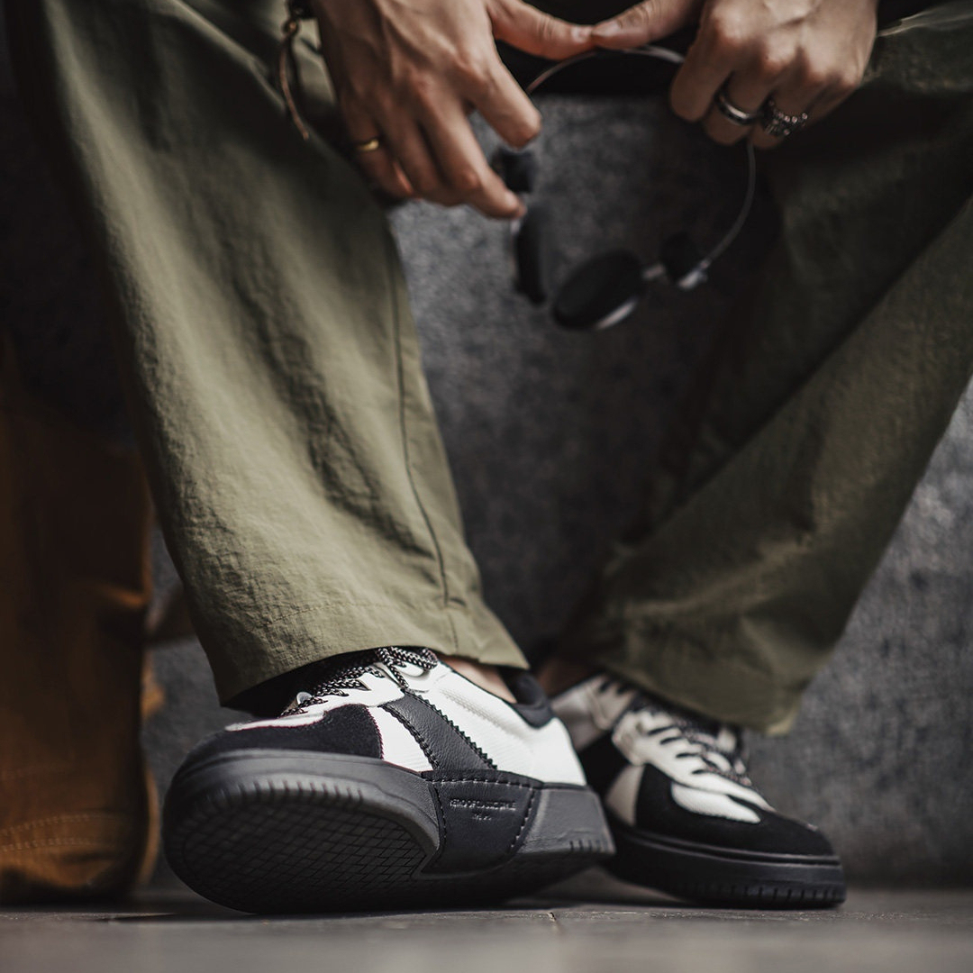 馬登男鞋 貓熊德訓鞋冬季復古厚底增高休閒阿甘鞋男士通勤板鞋