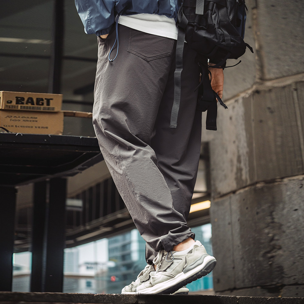 馬登工裝 美式休閒戶外機能束腳褲百搭直筒錐形褲鬆緊腰長褲