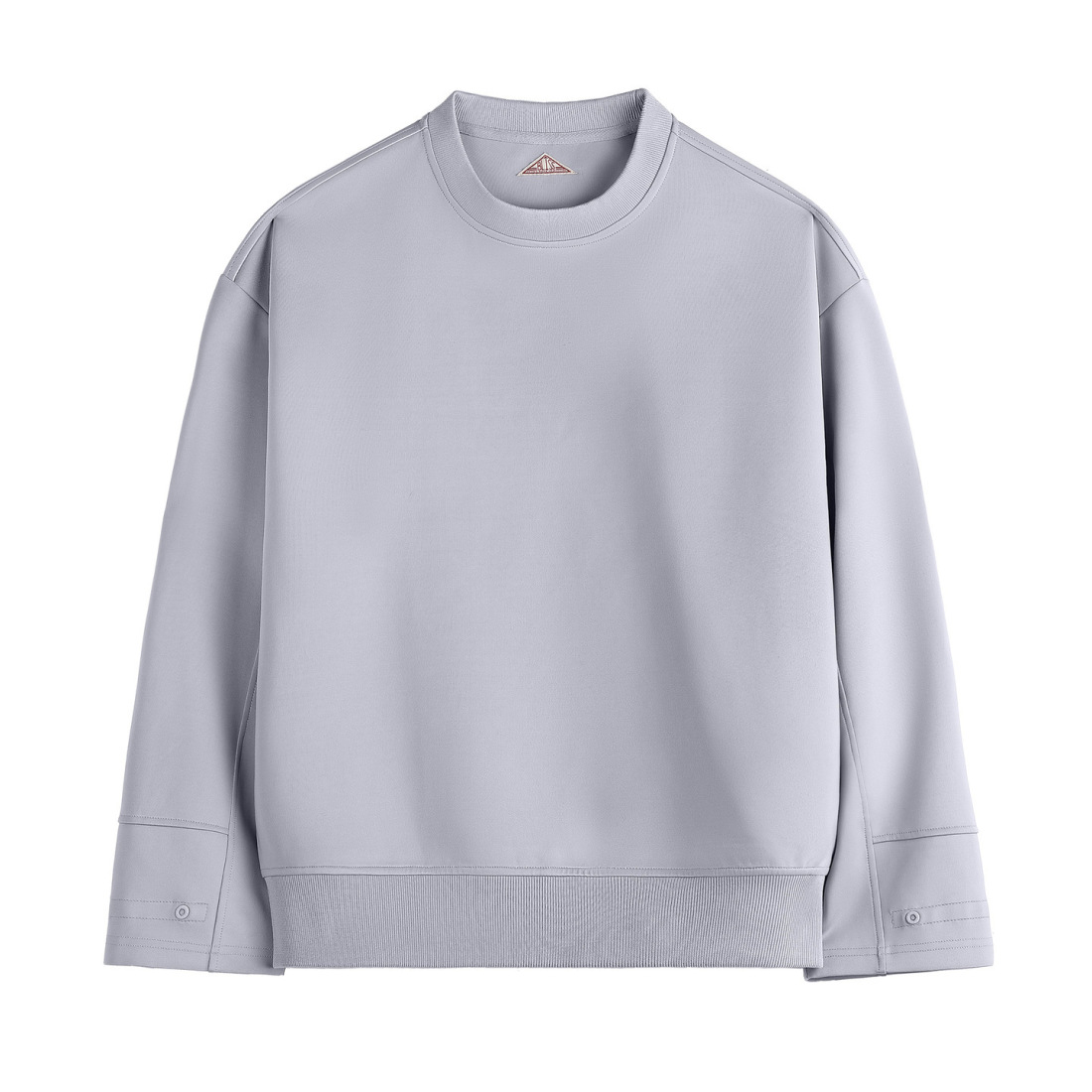 馬登女裝 空氣層純灰色寬鬆落肩圓領套頭長袖衛衣外套上衣秋冬