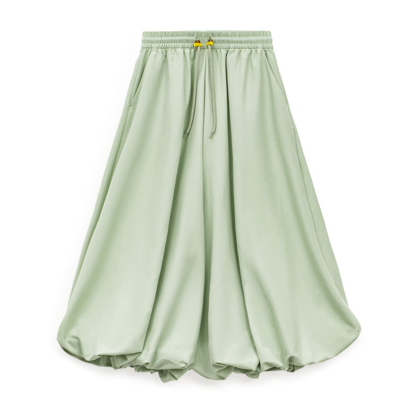 馬登女裝 桃皮絨垂感糯米花苞燈籠裙褲闊腿寬鬆緊腰抽繩休閒長褲子女春