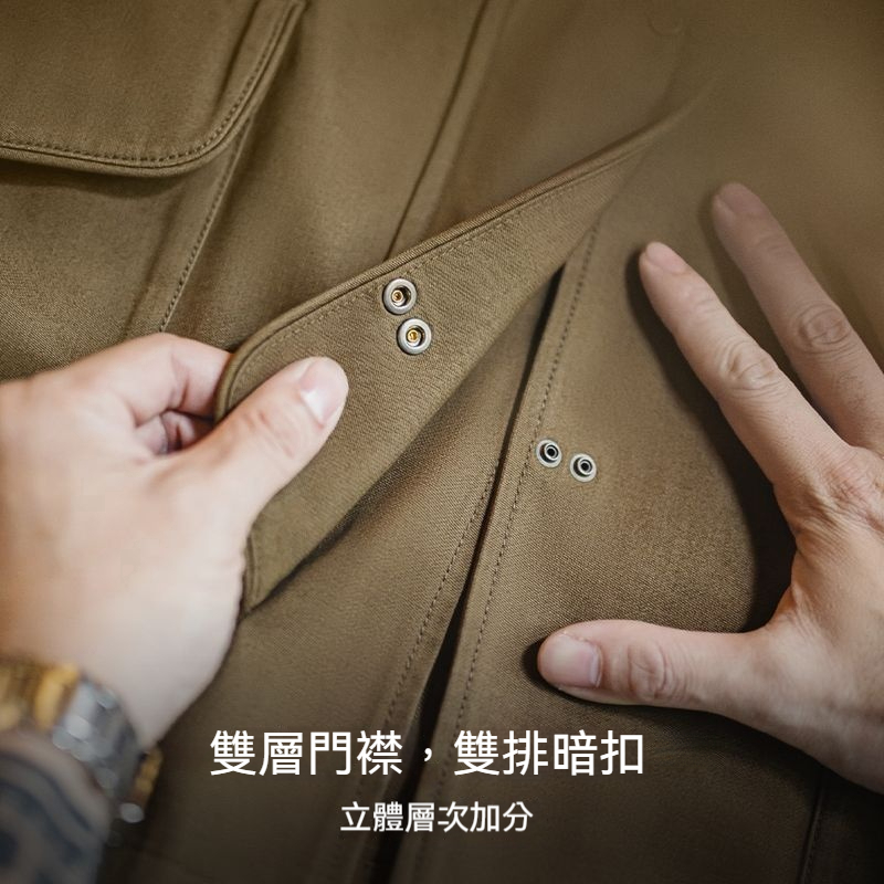 馬登工裝 美式復古消防扣重磅外套寬鬆翻領純棉帆布夾克男秋冬