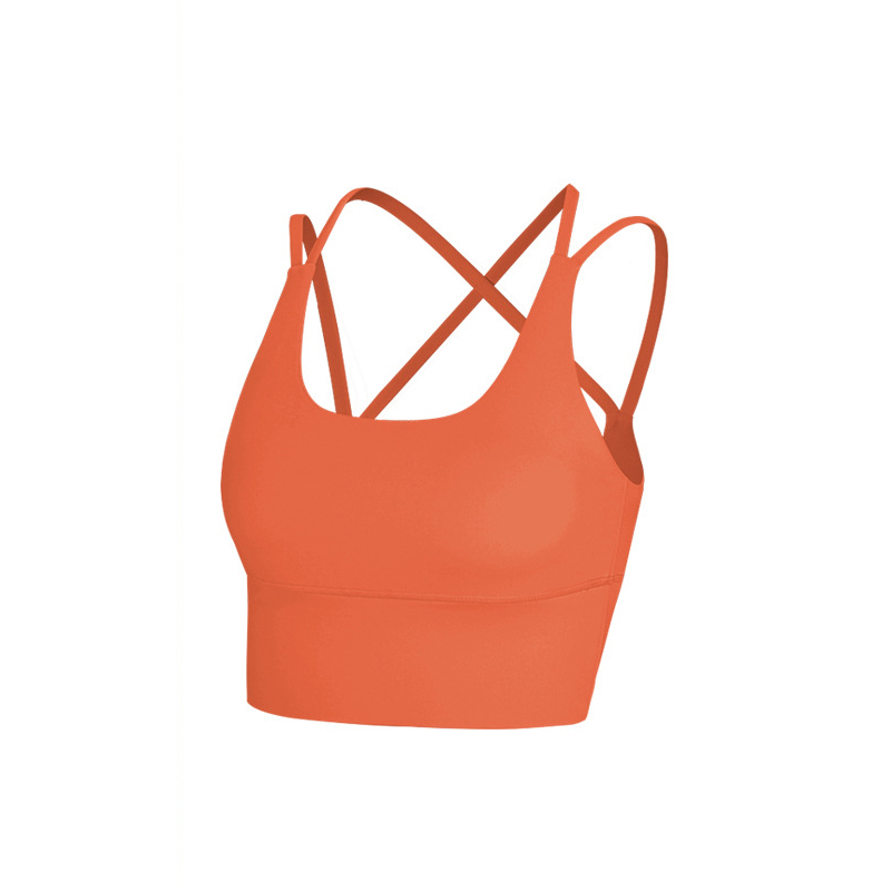 软糯高弹瑜珈吊带健身上衣交叉美背运动内衣遮副乳瑜珈背心