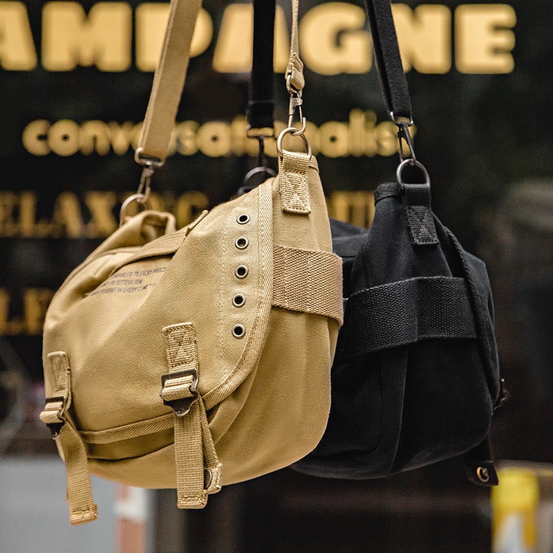 馬登工裝 美式復古M1961 Field Pack字母帆布斜背包手提單肩機車腰包郵差包