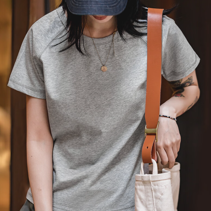 馬登女裝 美式簡約基礎百搭棉T卹顯瘦純色短袖打底衫