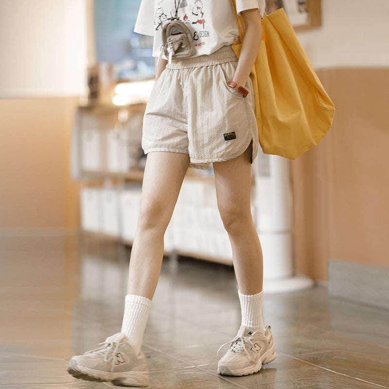 馬登女裝 美式休閒運動短褲跑步健身鬆緊褲寬鬆外穿熱褲家居睡褲夏薄