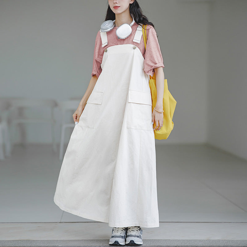 馬登女裝 美式休閒純色T恤寬鬆基礎款落肩短袖透氣上衣