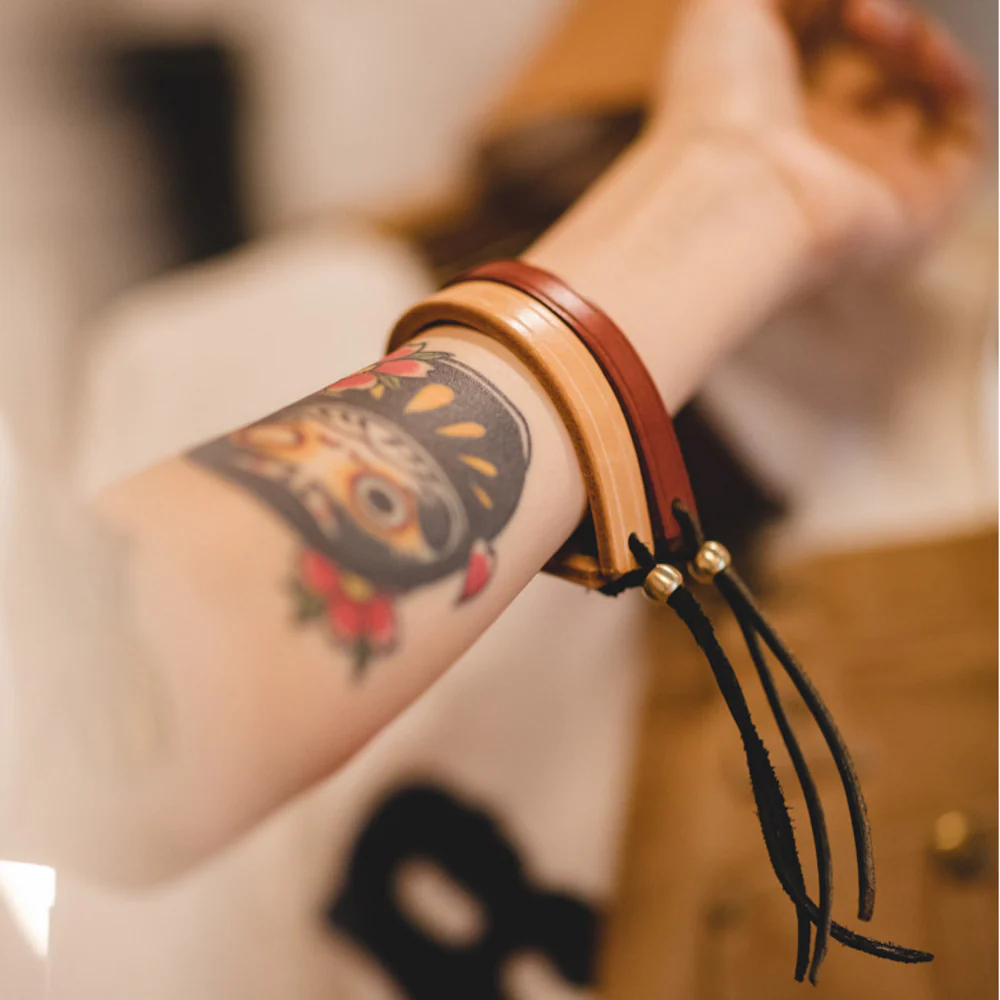 馬登女裝 復古一生之環植鞣皮手環手鐲阿美咔嘰首飾配飾手環手鐲