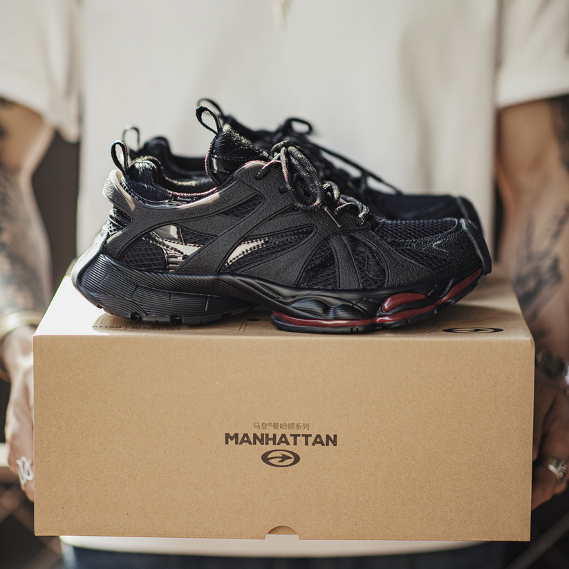 馬登男鞋 馬年限定黑馬老爹鞋男秋冬厚底增高復古休閒運動鞋
