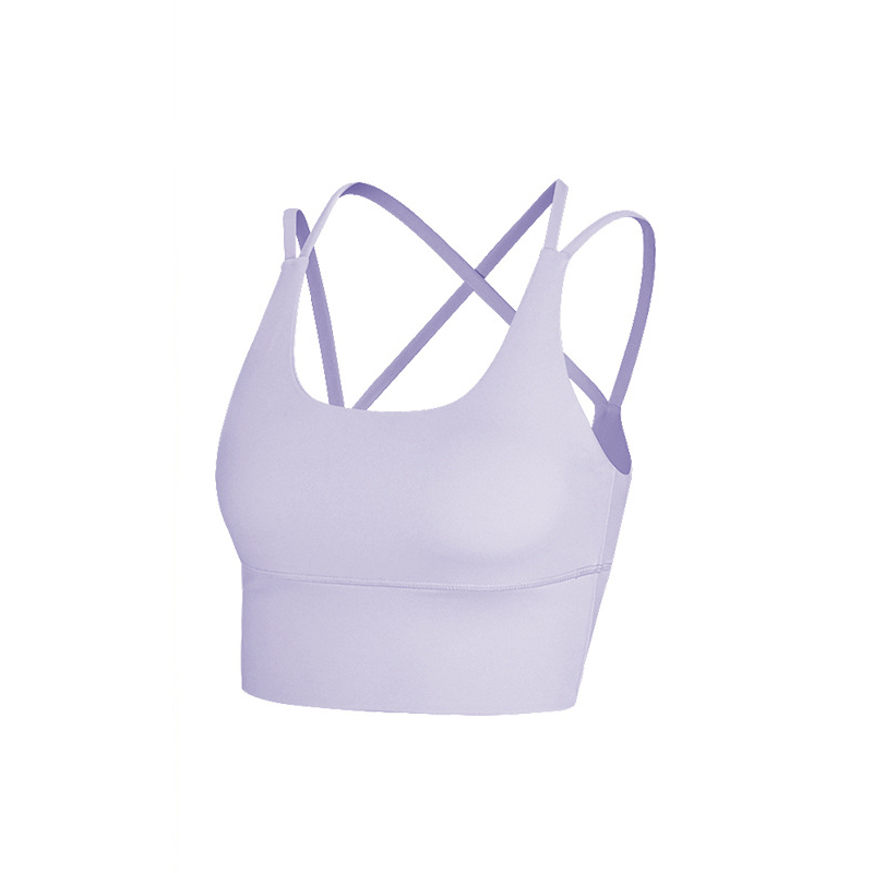 软糯高弹瑜珈吊带健身上衣交叉美背运动内衣遮副乳瑜珈背心
