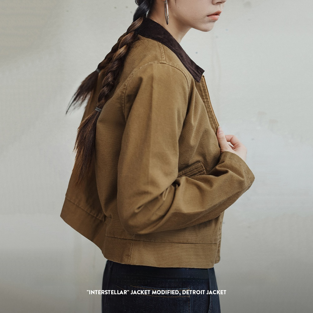 馬登女裝 星際穿越同款改良底特律夾克美式復古工裝帆布外套春秋