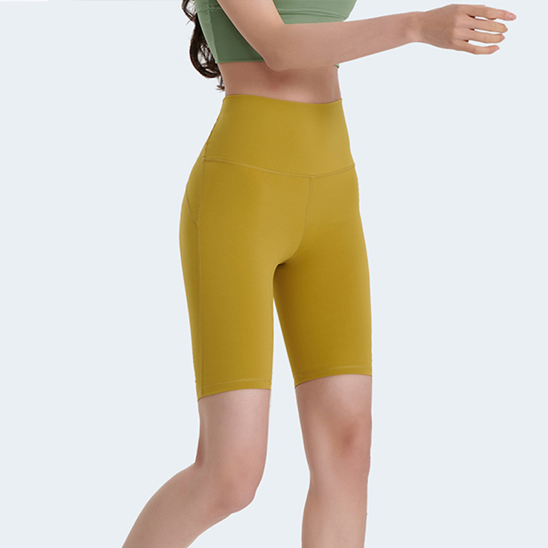 夏季涼感運動排汗健身騎行褲高腰提臀外穿打底五分瑜珈短褲