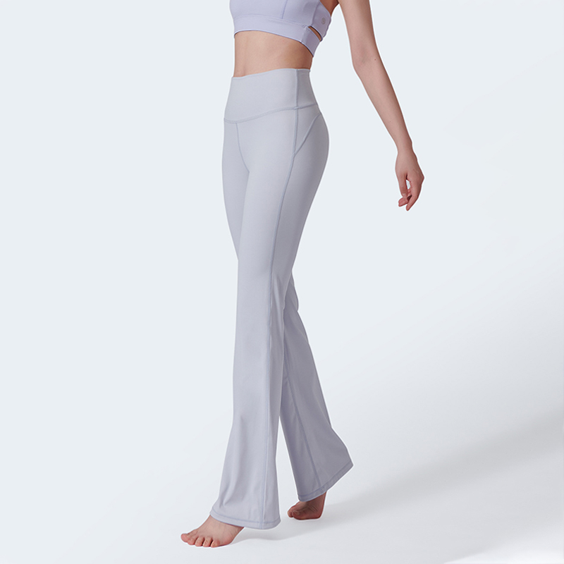 顯瘦磨毛修身闊腿健身褲高彈收腹提臀高腰瑜珈喇叭褲