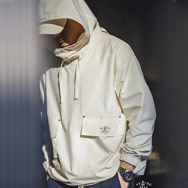 馬登工裝 美式復古SMOCK甲板服衛衣戶外防風連帽外套