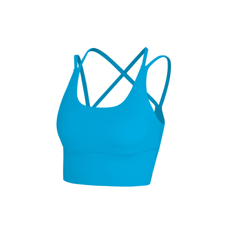 软糯高弹瑜珈吊带健身上衣交叉美背运动内衣遮副乳瑜珈背心