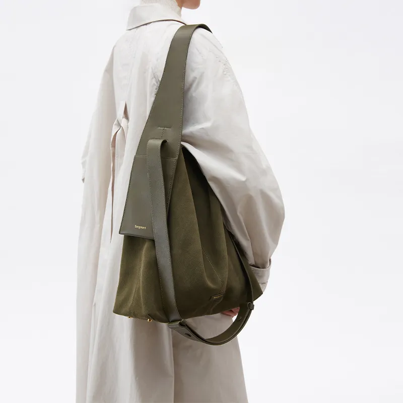 大號麂皮掛耳托特包設計師款慵懶通勤單肩斜挎包