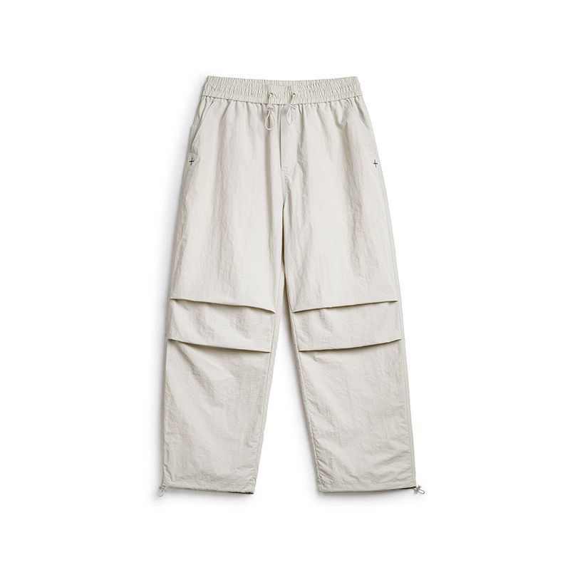 馬登工裝 美式復古3d褶皺傘兵褲尼龍肌理感休閒褲vibe直筒長褲男春