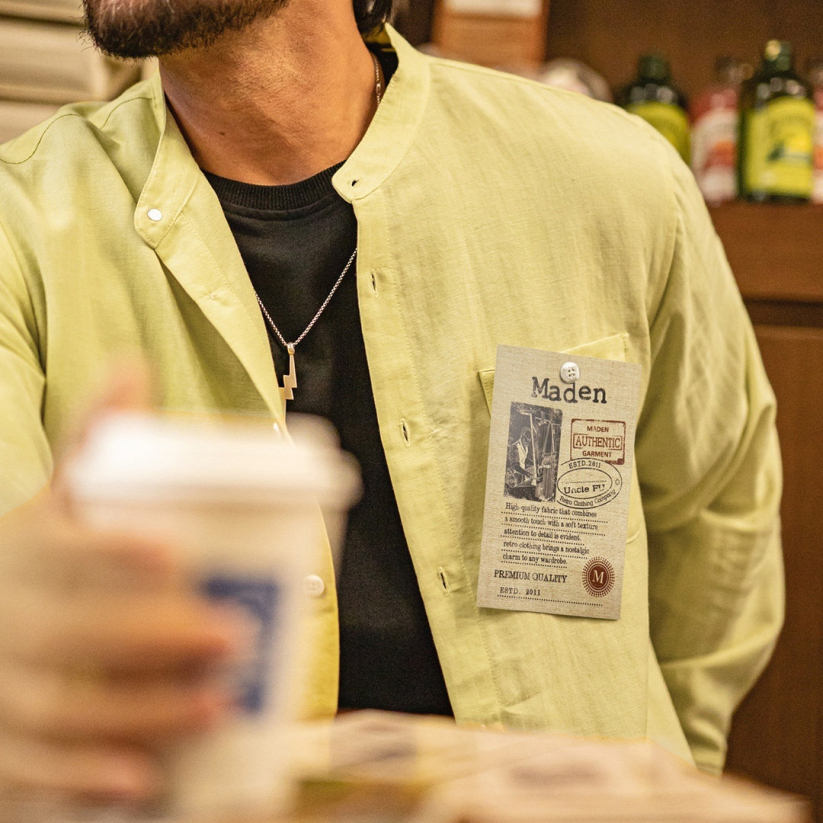 馬登工裝 萊賽爾長袖襯衫天絲日系鬆弛感襯衣美式老錢風外套男士春