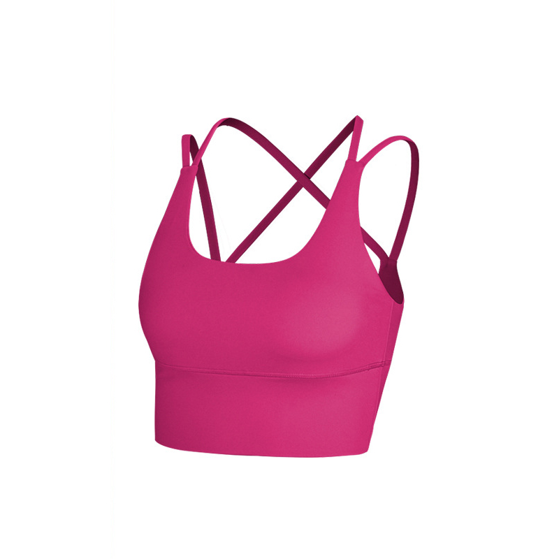 软糯高弹瑜珈吊带健身上衣交叉美背运动内衣遮副乳瑜珈背心