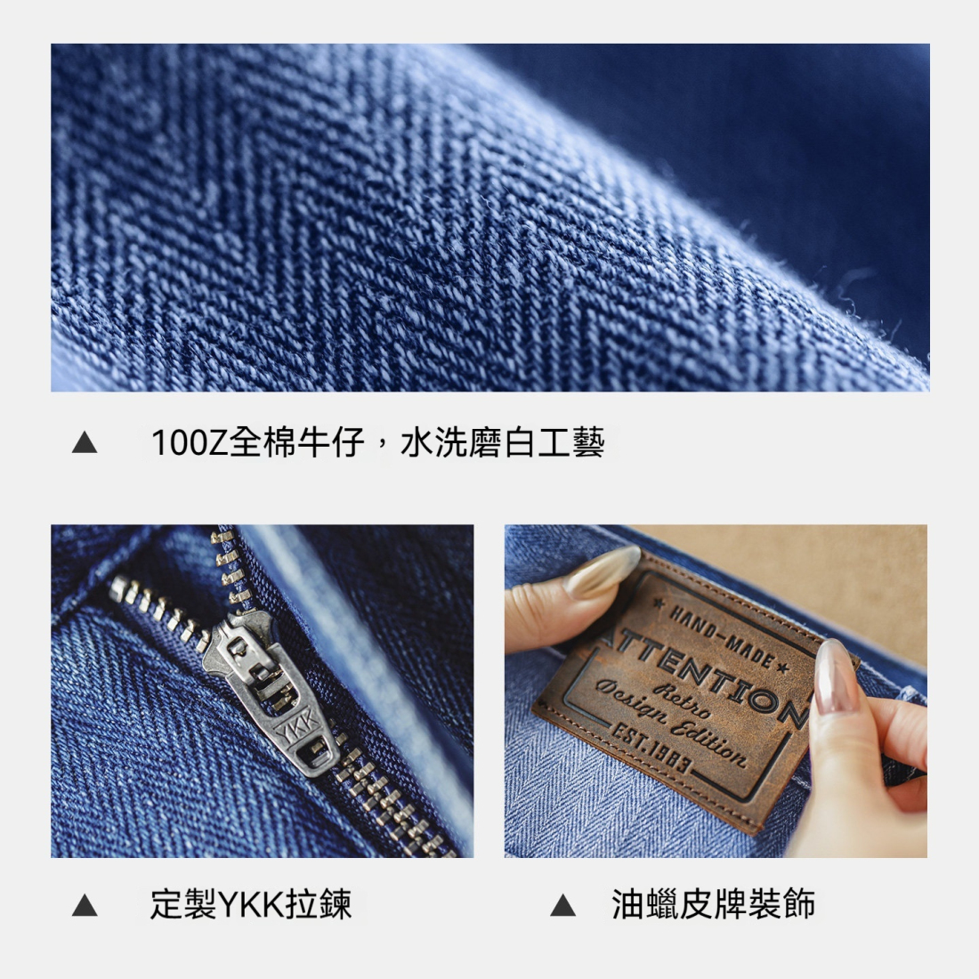 馬登女裝 丹寧深藍色復古直筒闊腿水洗牛仔褲純棉拖地長褲春秋