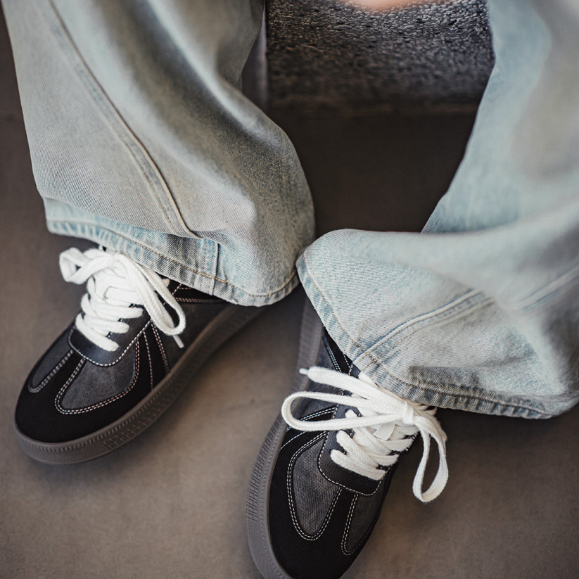 馬登男鞋 美式德訓板鞋經典復古拼色厚底百搭增高鞋休閒阿甘鞋